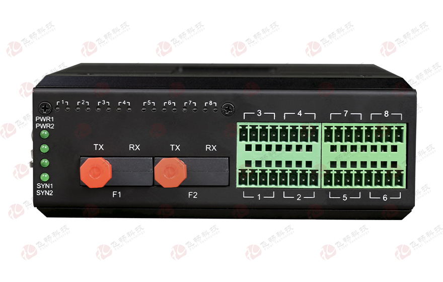 黄桃视频APP在线看黄科技-工业轨式 16路DIDO AIAO 光纤自愈环网  ModBus RTU&TCP 采集器